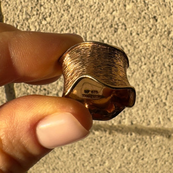 925 Sterling Silver Gold Plated Ring Size 6