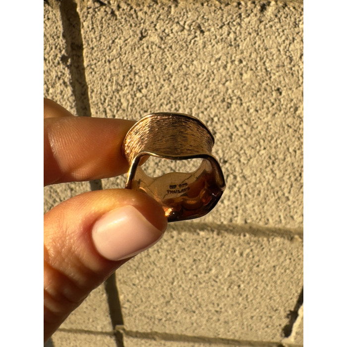 925 Sterling Silver Gold Plated Ring Size 6