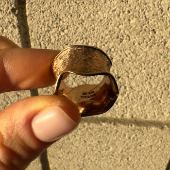 925 Sterling Silver Gold Plated Ring Size 6