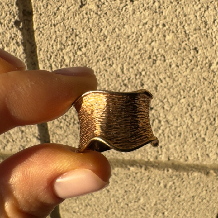 925 Sterling Silver Gold Plated Ring Size 6