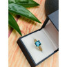 925 Sterling Silver Gold Plated Blue Topaz Ring Size 8