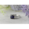 925 Sterling Silver Sapphire & CZ Ring Size 6.5