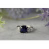 925 Sterling Silver Sapphire & CZ Ring Size 6.5