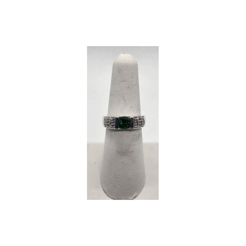 925 Sterling Silver Peridot Tourmaline Ring Size 7