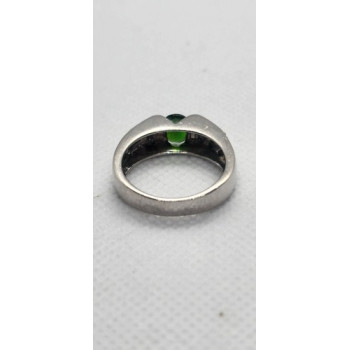 925 Sterling Silver Peridot Tourmaline Ring Size 7