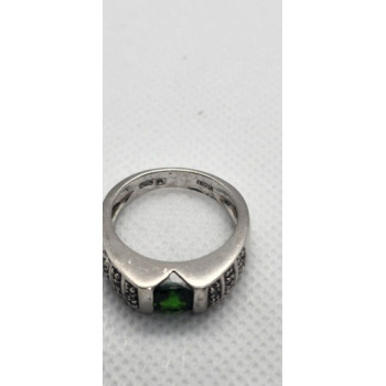 925 Sterling Silver Peridot Tourmaline Ring Size 7
