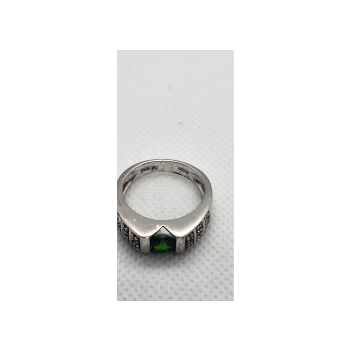 925 Sterling Silver Peridot Tourmaline Ring Size 7