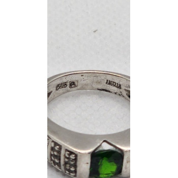 925 Sterling Silver Peridot Tourmaline Ring Size 7