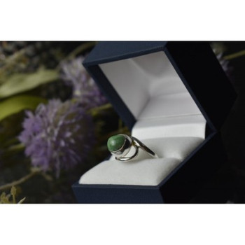 925 Sterling Silver Green Turquoise Ring Size 7.5 Mexico