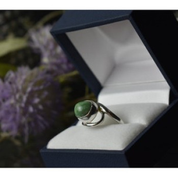 925 Sterling Silver Green Turquoise Ring Size 7.5 Mexico