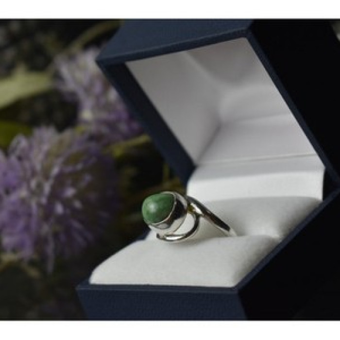 925 Sterling Silver Green Turquoise Ring Size 7.5 Mexico