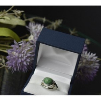 925 Sterling Silver Green Turquoise Ring Size 7.5 Mexico