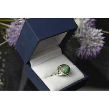 925 Sterling Silver Green Turquoise Ring Size 7.5 Mexico