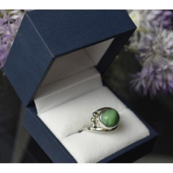 925 Sterling Silver Green Turquoise Ring Size 7.5 Mexico