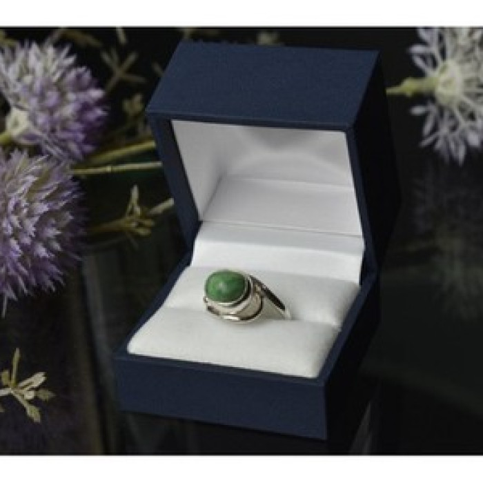 925 Sterling Silver Green Turquoise Ring Size 7.5 Mexico