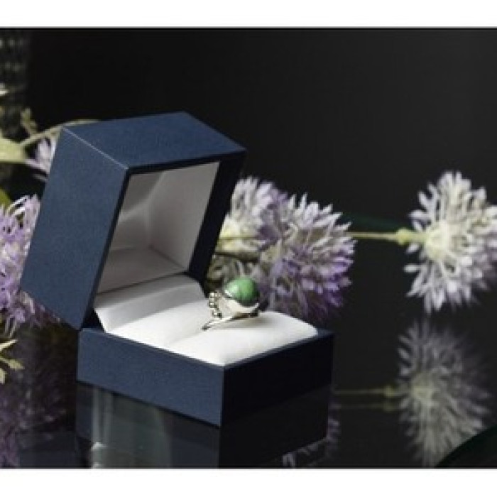 925 Sterling Silver Green Turquoise Ring Size 7.5 Mexico