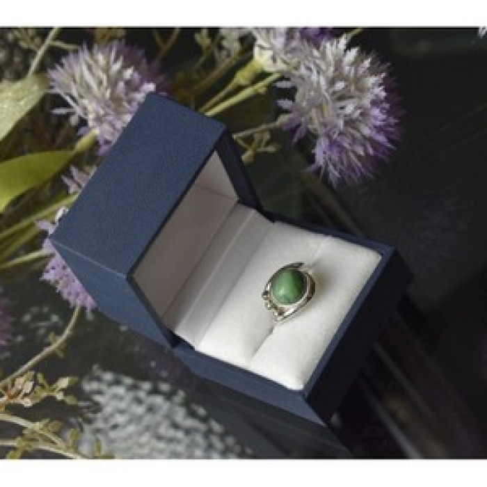 925 Sterling Silver Green Turquoise Ring Size 7.5 Mexico