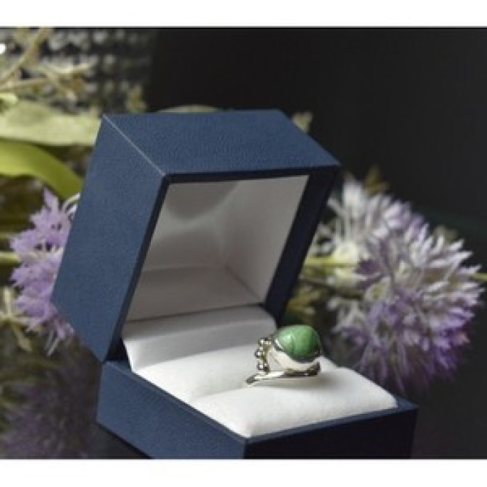 925 Sterling Silver Green Turquoise Ring Size 7.5 Mexico