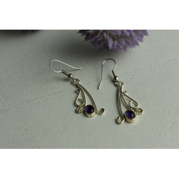 925 Sterling Silver Purple Iolite Earrings