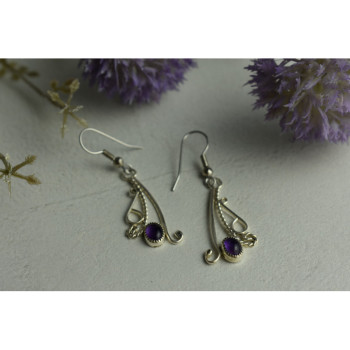 925 Sterling Silver Purple Iolite Earrings