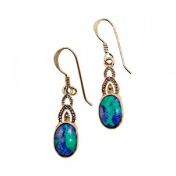 925 Sterling Silver Multicolor Jasper Earrings