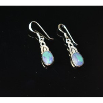 925 Sterling Silver Multicolor Jasper Earrings