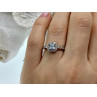 925 Sterling Silver Aquamarine & CZ Ring Size 6.5