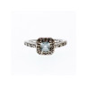 925 Sterling Silver Aquamarine & CZ Ring Size 6.5