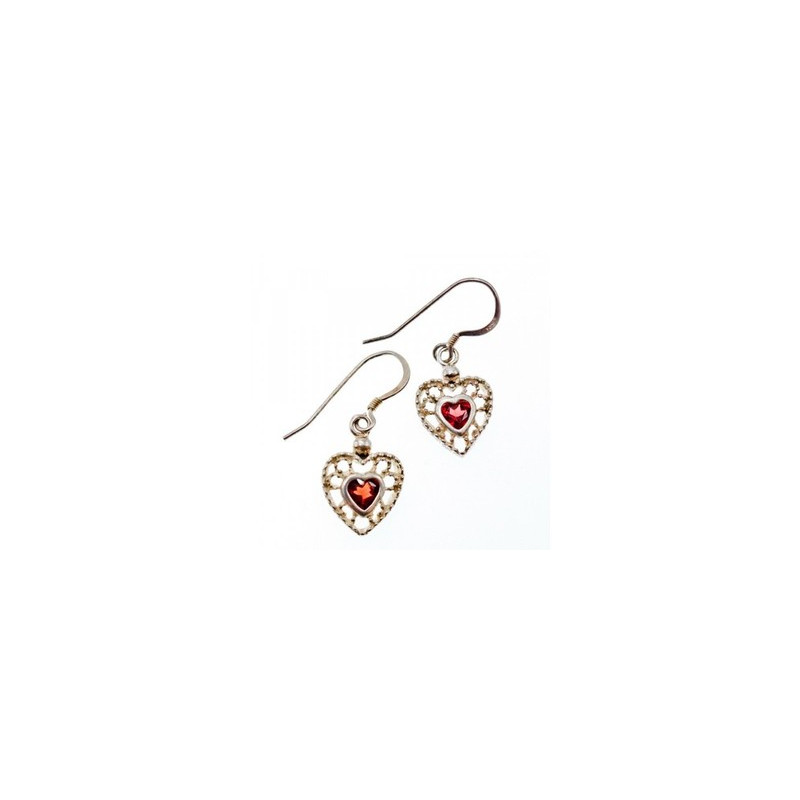 925 Sterling Silver Garnet 