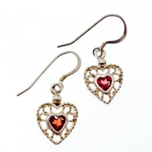 925 Sterling Silver Garnet 
