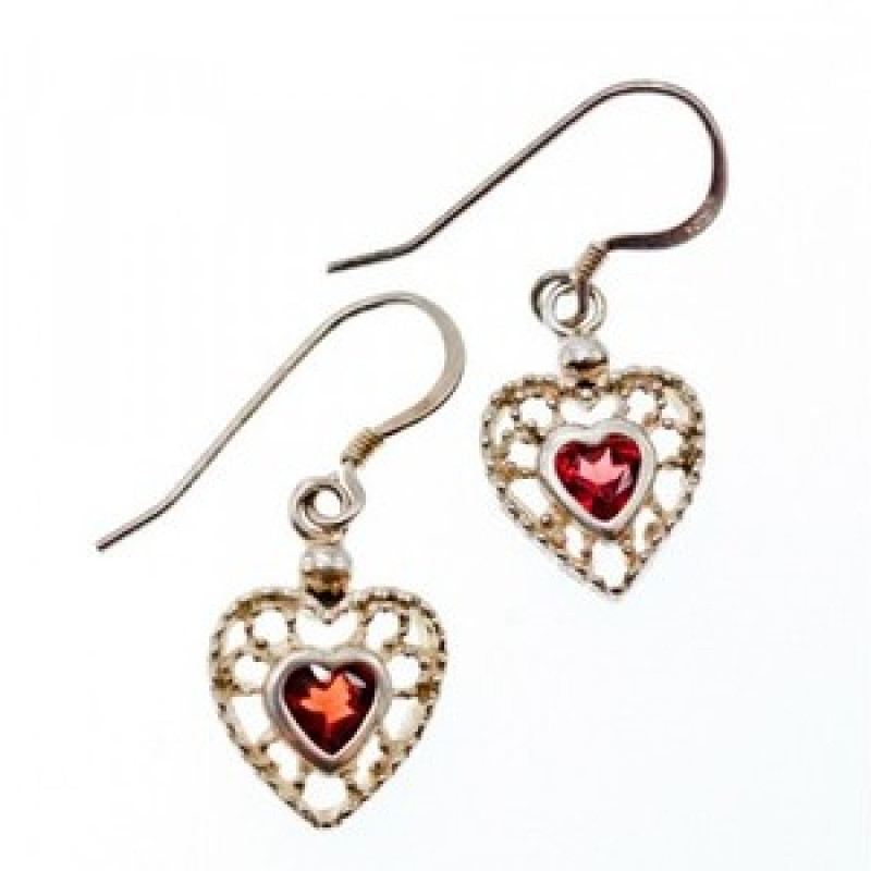 925 Sterling Silver Garnet 