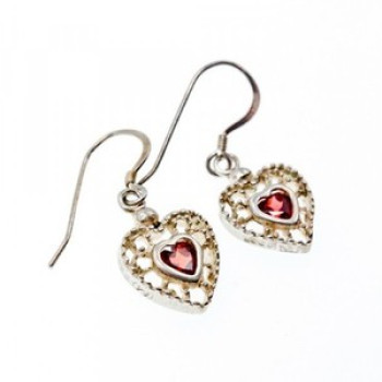 925 Sterling Silver Garnet 