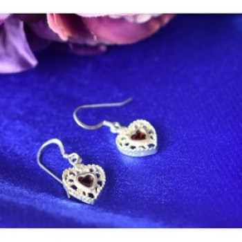 925 Sterling Silver Garnet 