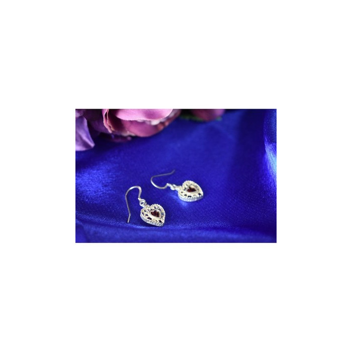 925 Sterling Silver Garnet 