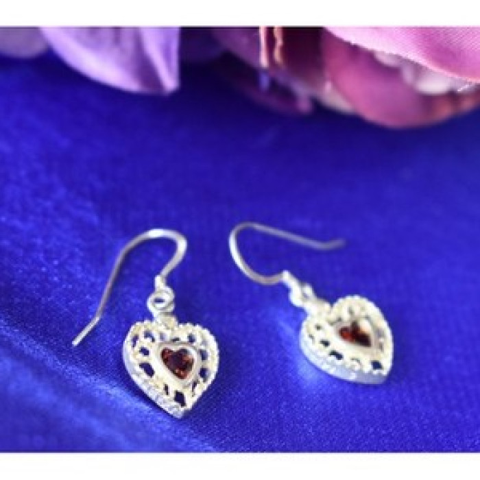 925 Sterling Silver Garnet 