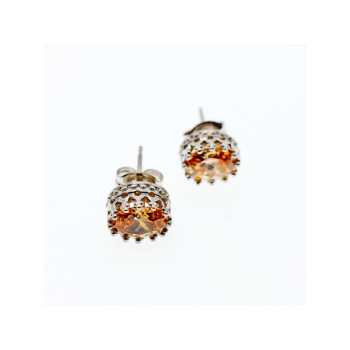 925 Sterling Silver Citrine Stud Earrings