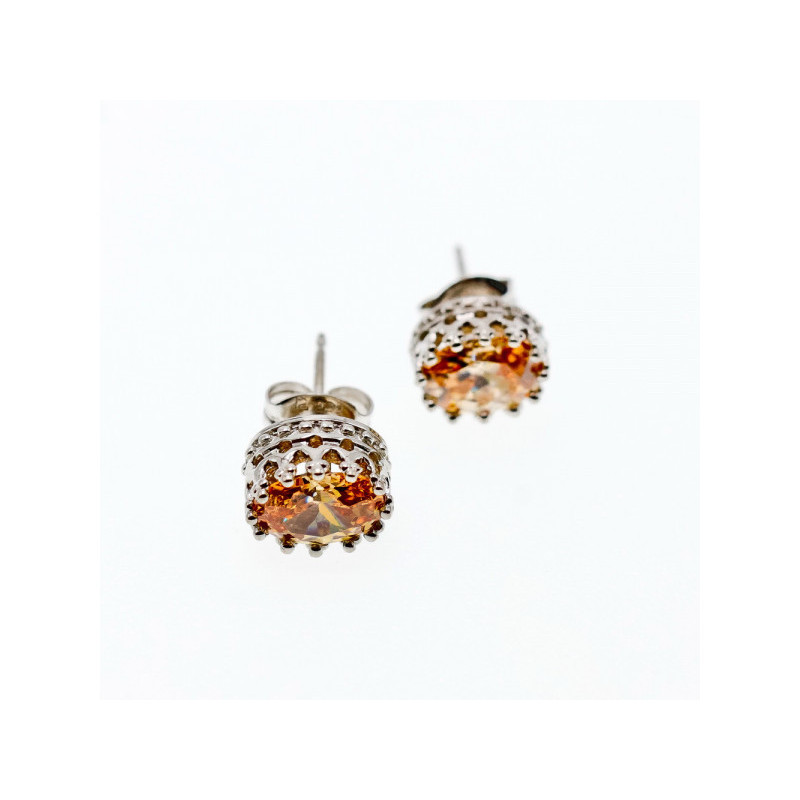 925 Sterling Silver Citrine Stud Earrings
