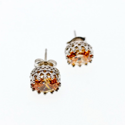 925 Sterling Silver Citrine Stud Earrings