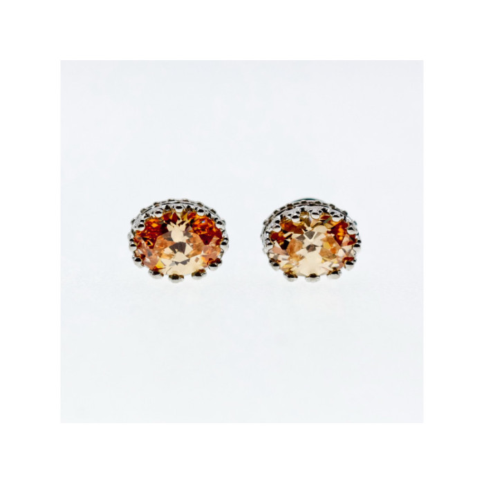925 Sterling Silver Citrine Stud Earrings
