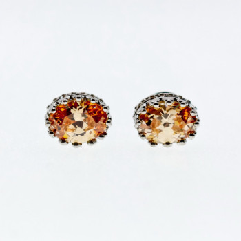 925 Sterling Silver Citrine Stud Earrings