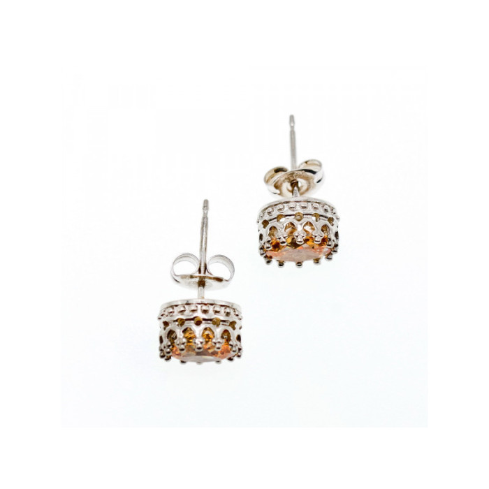 925 Sterling Silver Citrine Stud Earrings