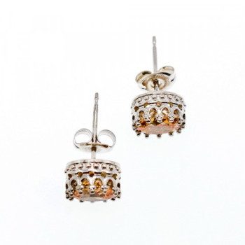 925 Sterling Silver Citrine Stud Earrings