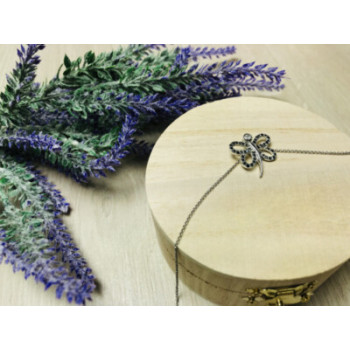 925 Sterling Silver Spinel Butterfly Chain With Pendant