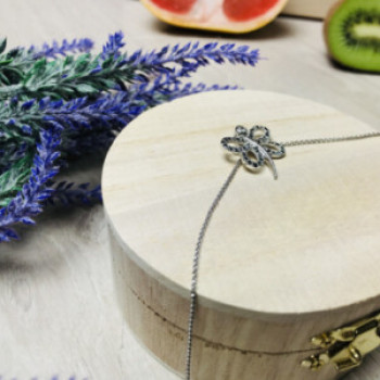 925 Sterling Silver Spinel Butterfly Chain With Pendant