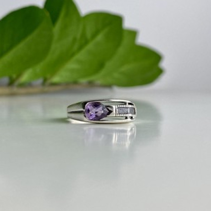 925 Sterling Silver Tourmaline Ring Size 8