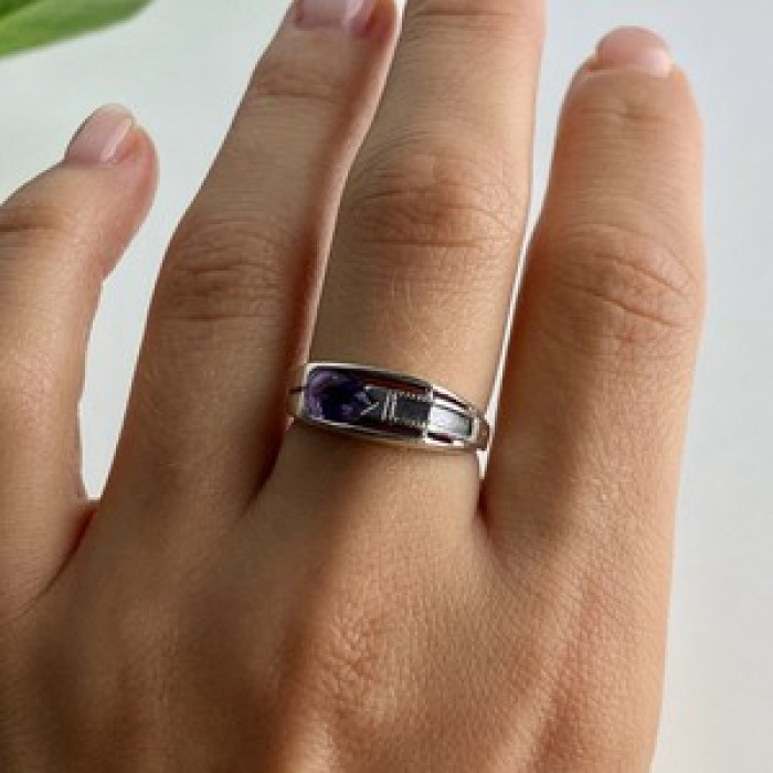 925 Sterling Silver Tourmaline Ring Size 8
