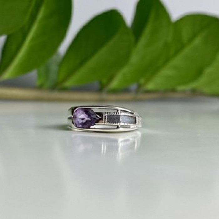 925 Sterling Silver Tourmaline Ring Size 8