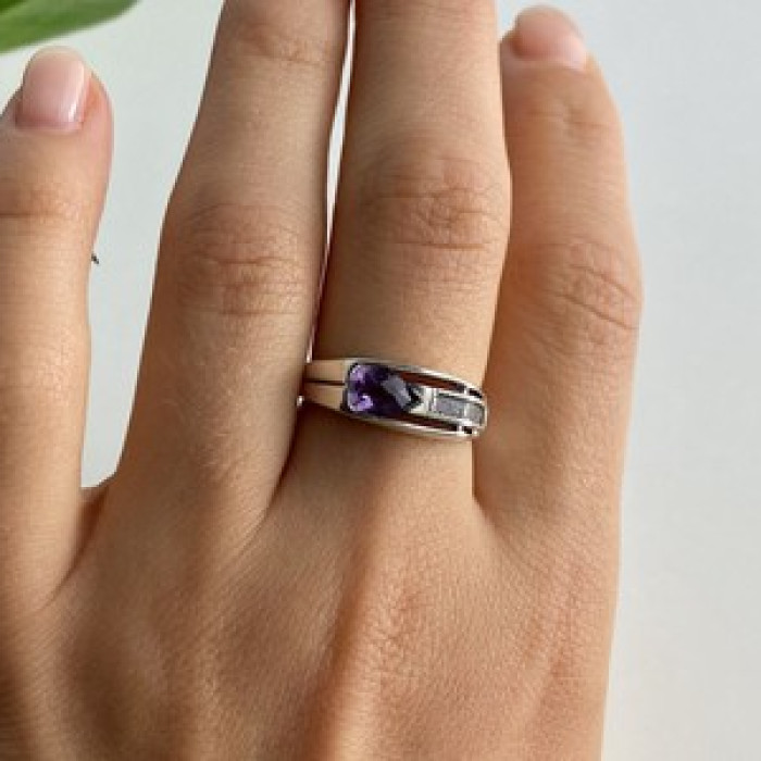 925 Sterling Silver Tourmaline Ring Size 8