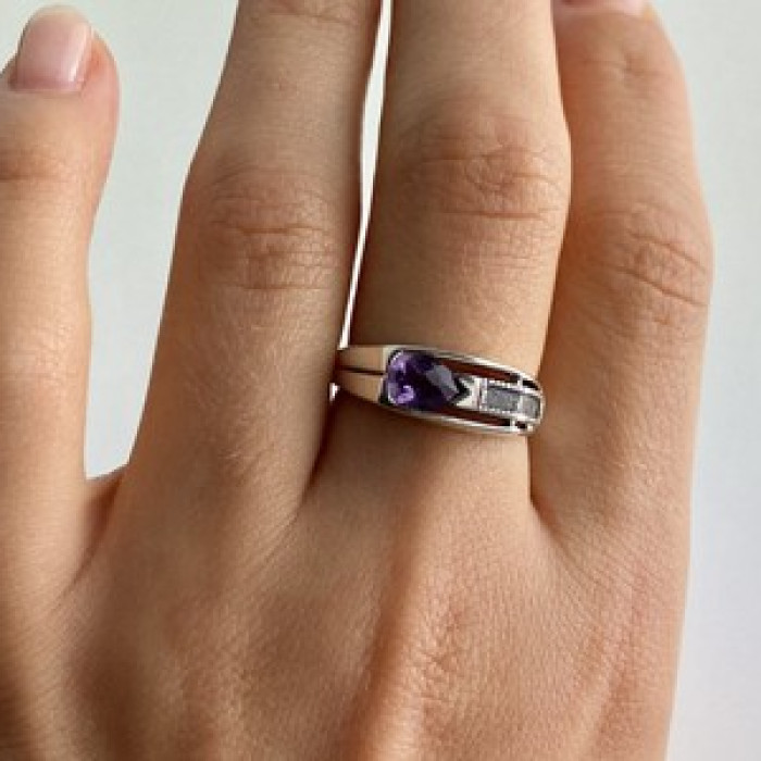 925 Sterling Silver Tourmaline Ring Size 8