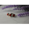 925 Sterling Silver Red Corals Ring Size 6.5